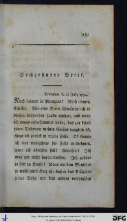 Sechzehnter Brief.