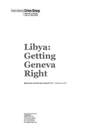 Libya : getting Geneva right