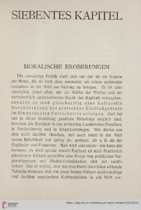 Siebentes Kapitel: Moralische Eroberungen
