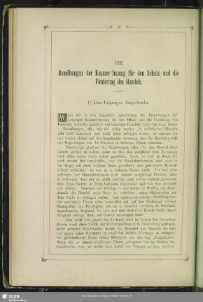 VIII. Bemühungen der Kramer-Innung für den Schutz und die Förderung des Handels