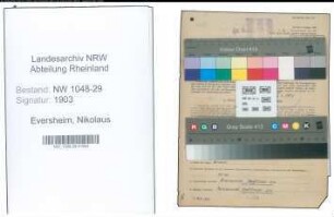 Entnazifizierung Nikolaus Eversheim , geb. 05.12.1893 (Beamter)