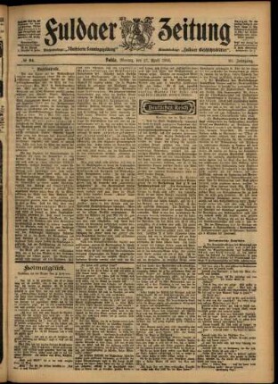 Ausgabe vom Montag, den 27. April 1903.