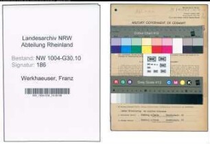 Entnazifizierung Franz Werkhaeuser , geb. 19.04.1902 (Kapitaen)