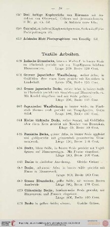 Textile Arbeiten (Nr. 660-701)