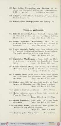 Textile Arbeiten (Nr. 660-701)