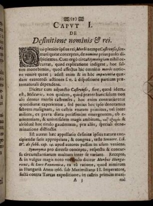Caput I. De Definitione nominis & rei