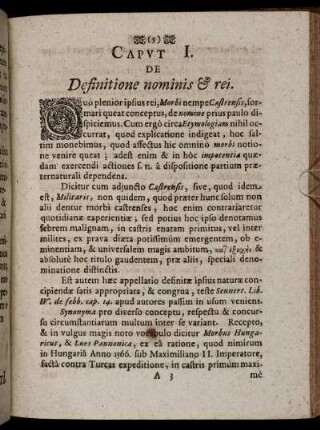 Caput I. De Definitione nominis & rei