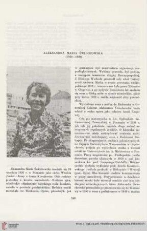 51: Aleksandra Maria Świechowska : (1920-1989)