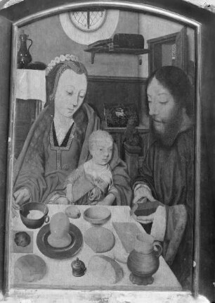 Die Heilige Familie beim Mahl