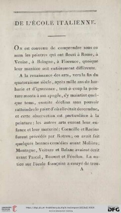 De L'École Italienne