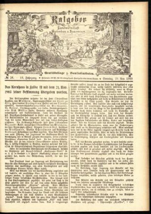 Ausgabe vom Sonntag, den 29. November 1903.