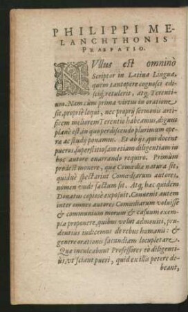 Philippi Melanchthonis Praefatio.