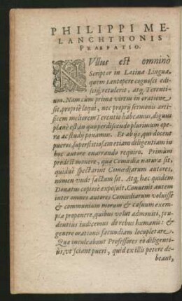 Philippi Melanchthonis Praefatio.