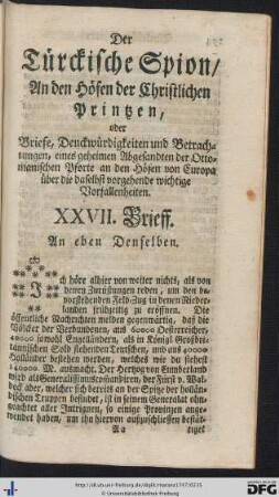 XXVII. - XXVIII. Brieff.