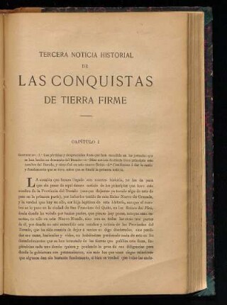 Tercera noticia historial de las conquistas de Tierra Firme.
