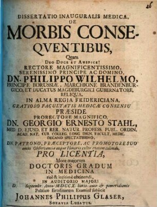 Diss. inaug. med. de morbis consequentibus
