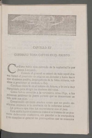 Capítulo XV - Cordiano toma cartas en el asunto