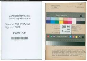Entnazifizierung Karl Becker , geb. 07.09.1888 (Studienrat)