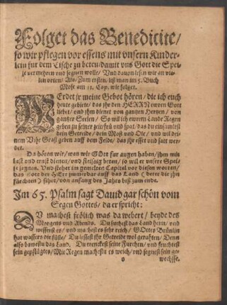 Folget das Benedicite ...