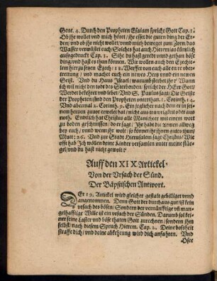 Auff den XIX. Artickel.
