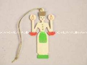 Christbaumschmuck: Frau mit Kerzen