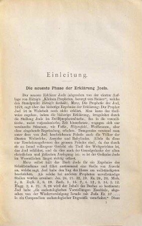 Commentar zum Buche des Propheten Joel