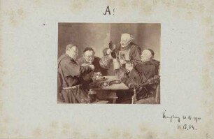 Gemälde von 4 trinkenden Mönchen