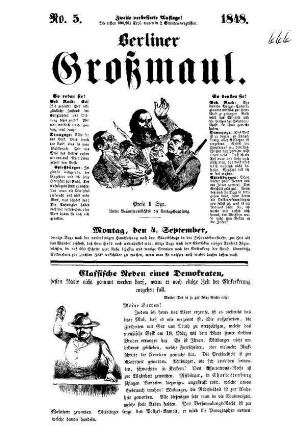 Berliner Grossmaul. N[umer]o 5.