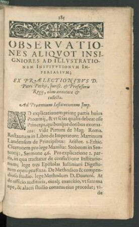 Observationes Aliquot Insigniores Ad Illustrationem Institutionum Imperialium ...
