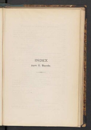Index zum II. Bande