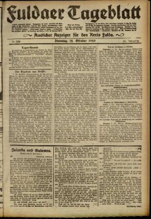 Ausgabe vom Dienstag, den 12. Oktober 1920.