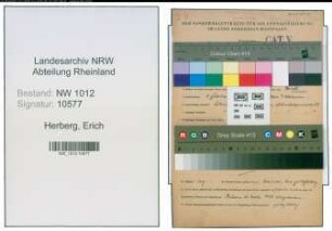 Entnazifizierung Erich Herberg , geb. 09.02.1902 (Richtmeister)