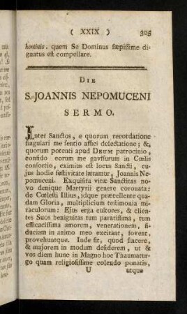 305-315, Die S. Joannis Nepomuceni Sermo (XXIX)