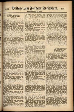 Zweite Ausgabe vom Samstag, den 08. Juni 1901.
