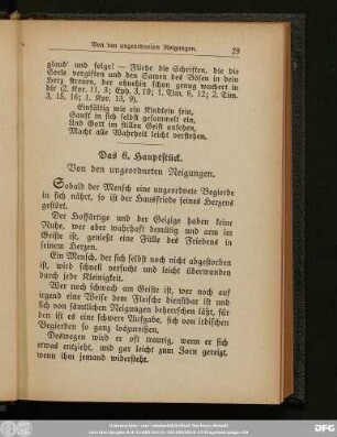 Das 6. Hauptstück. Von den ungeordneten Neigungen.