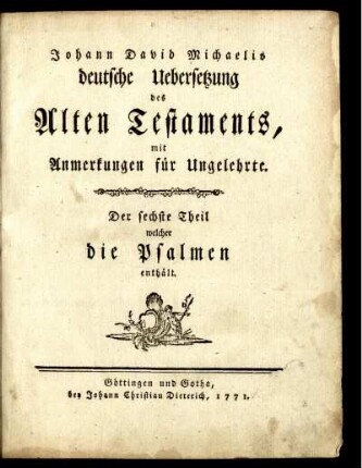 Theil 6: Psalmi <dt.>