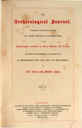 The archaeological journal. 4. 1847
