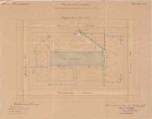 Voit, August von; München; Neue Pinakothek - Lageplan mit Wasserleitungsplan