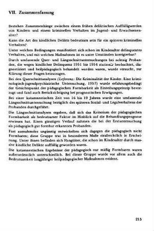 VII. Zusammenfassung