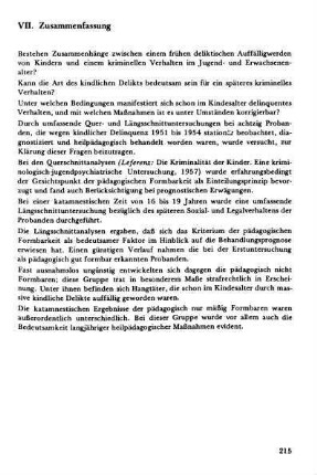 VII. Zusammenfassung