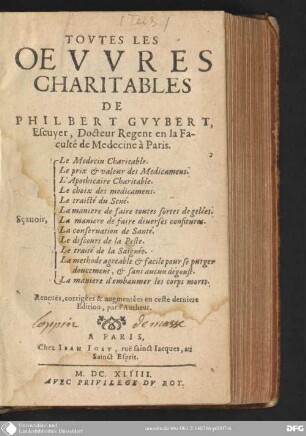 Toutes les oeuvres charitables de Philbert Guybert
