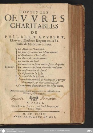 Toutes les oeuvres charitables de Philbert Guybert
