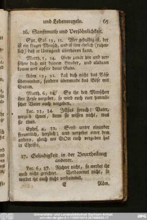 16. Sanftmuth und Versöhnlichkeit.