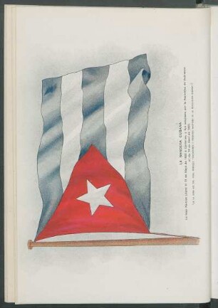 La bandera cubana. [Grabado] : (De la obra del Dr. Vidal Morales "Iniciadores y Primeros Mártires de la Revolución Cubana") [Reproducción en colores por el "Avisador Comercial"]