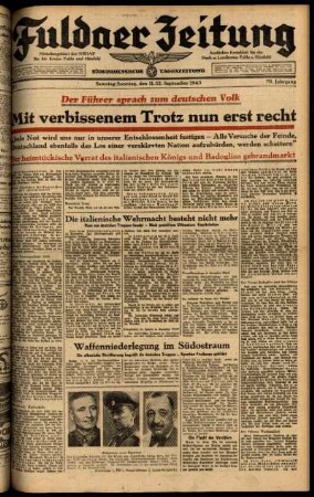 Ausgabe vom Sonntag, den 12. September 1943.
