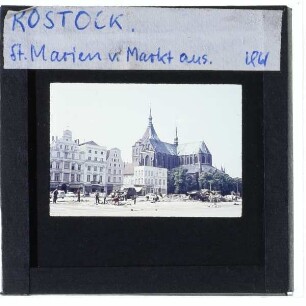Rostock, Marienkirche,Rostock, Neuer Markt : Blick vom Markt nach Nordwesten