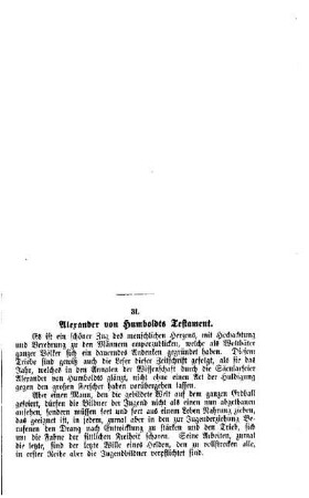 Alexander von Humboldts Testament