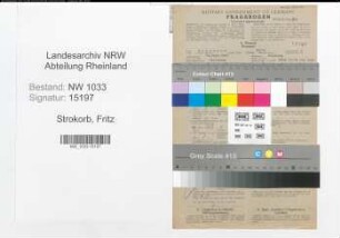 Entnazifizierung Fritz Strokorb , geb. 10.09.1903 (Polizeibeamter)