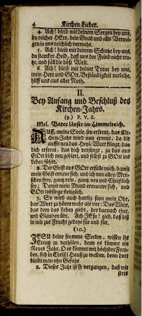 II. Bey Anfang und Beschluß des Kirchen-Jahrs.