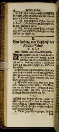 II. Bey Anfang und Beschluß des Kirchen-Jahrs.